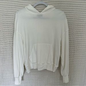 Monrow White Hoodie Sweatshirt